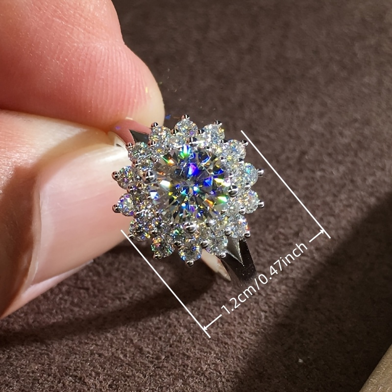 Women's Flower Shape Zirconia Engagement Ring Set - Wedding Bridal